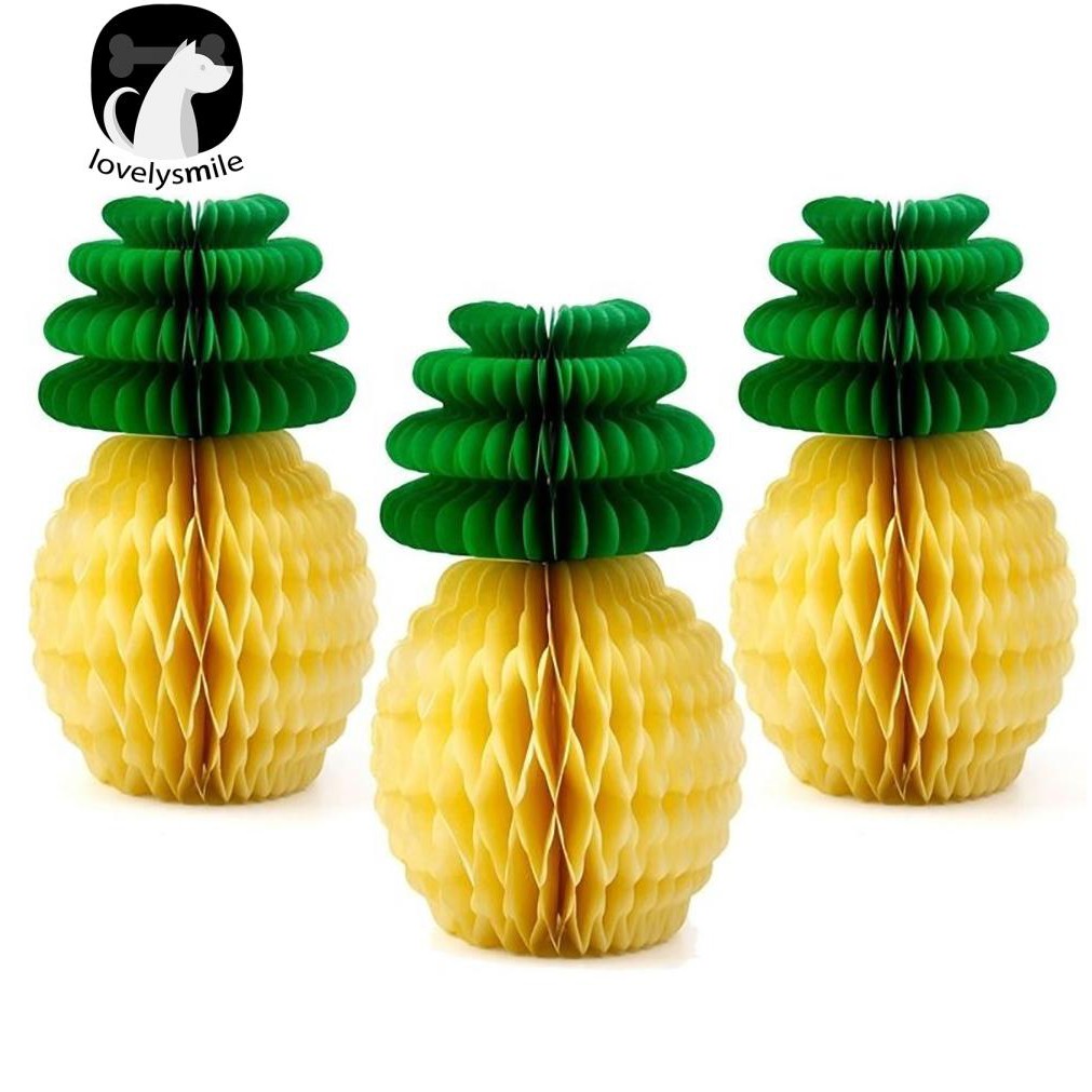 Paper Pineapple Honeycomb Garland Hawaiian Summer Party Festival Ornament