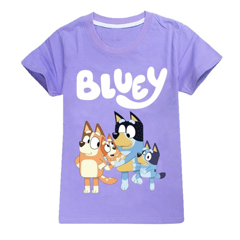 Bingo Bluey Cartoon Children's T-shirt Kid T-shirt Party T-shirt 100% Cotton Fashion Theme Gift