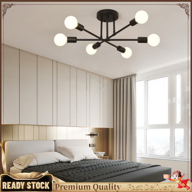 Ceiling Light Modern Industrial Style 6-Light Chandelier Fixture Nordic Ceiling | Shopee Philippines