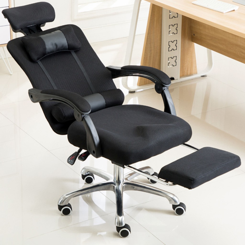 computer chair high back office chair mesh comfort reclining chair with  adjustable headrest footrest