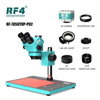 RF4 New Upgrade 3.5-100X High Quality Anti-Fatigue Electronic Repair Stereo Trinocular Industrial 2K HDMI Camera Optical 7050 Zoom PCB Microscope Mikroskop RF7050TVP-2KC2-PO2
