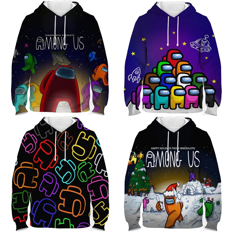 game among us hoodie cartoon printed sweatshirt anime pullover harajuku  sudadera tops jacket