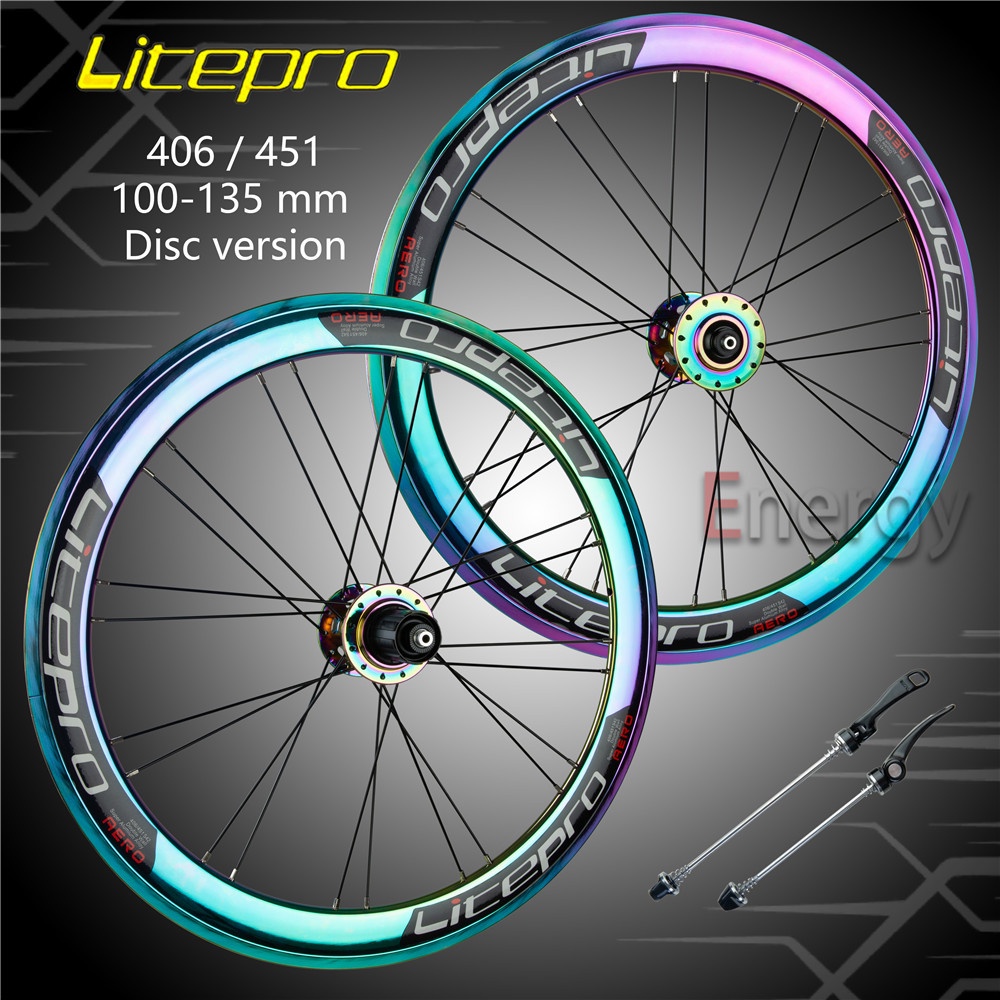 Litepro Wheel AERO Folding Bicycle Wheel Set 406/451 Wheel Set 120