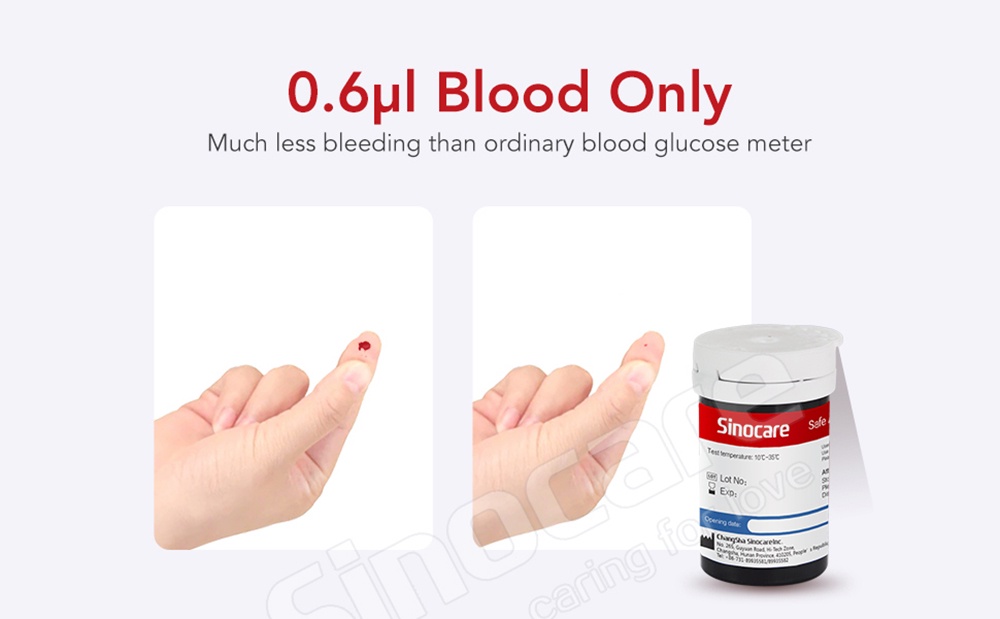 Sinocare Safe AQ Smart 50/100 Blood Glucose Test Strips Free Lancets