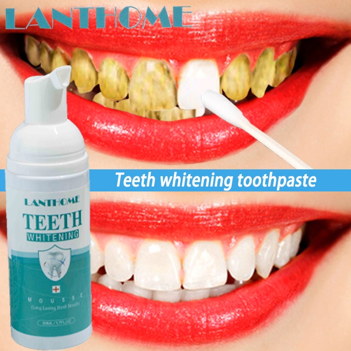 LANTHOME Whitening Toothpaste Mousse Tartar Remover Teeth Cleaner
