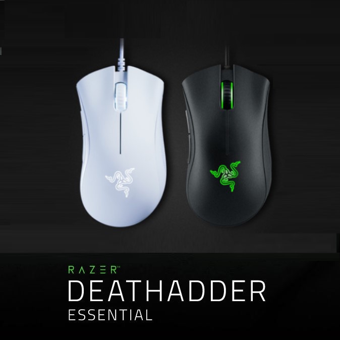 Razer Deathadder Essential Gaming Mouse White 6400 DPI Optical Sensor