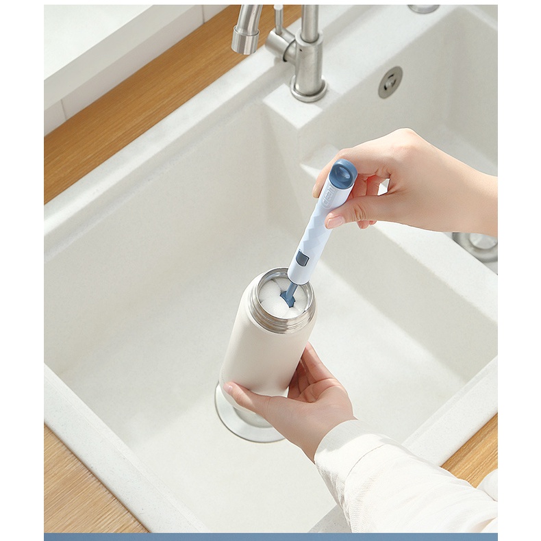 Long Handle Removable Kitchen Cleaner Tools Sponge Cleaning Brush