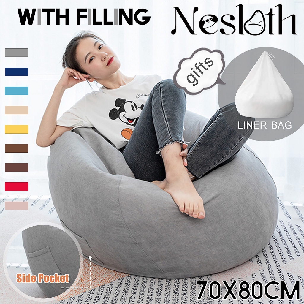 Fillings Included Lage Size Soft Bean Bag Chairs Couch Sofa