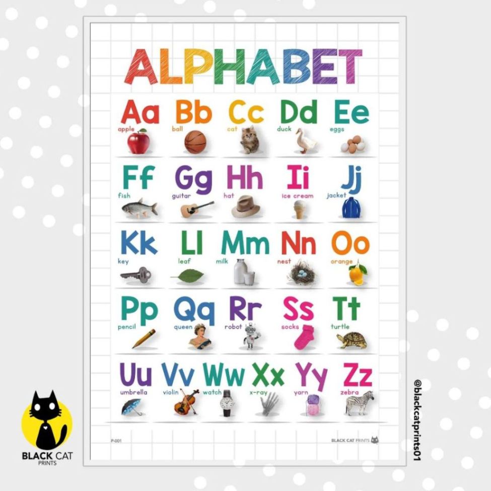 Alphabet ABC Educational Chart Poster (A4 Size / High Quality Prints ...