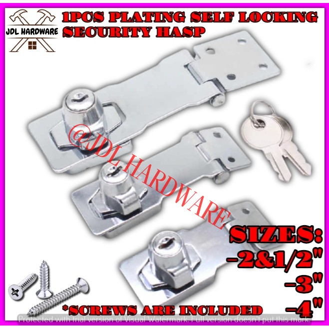 2007 Stainless Steel Plating Self Locking Security Hasp Safety Guard (2&1/2, 3 & 4inches)