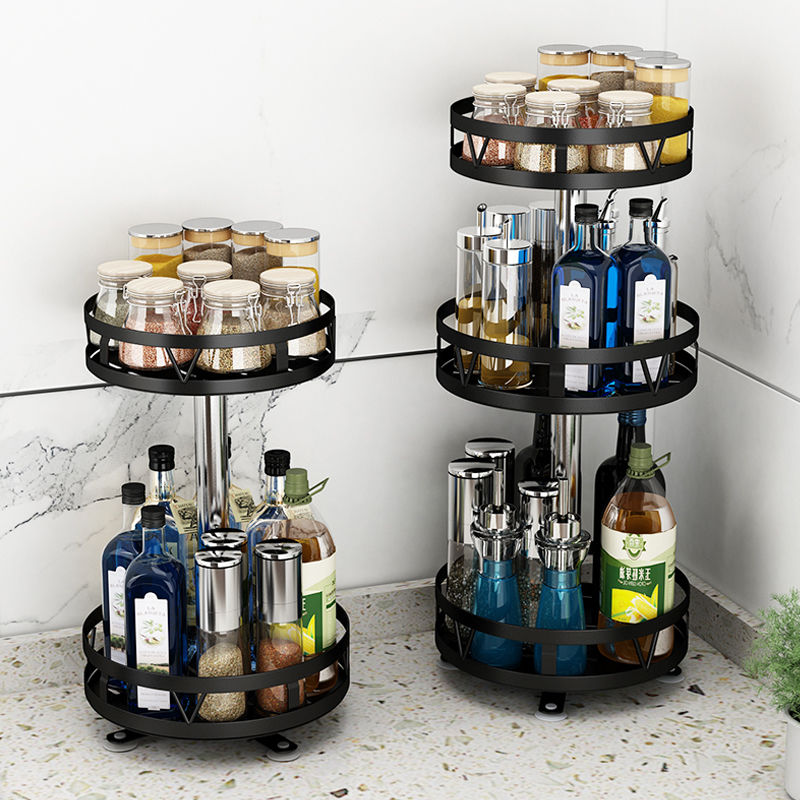 KONG Condiments Organizer 3Layer Spice Rack Rotating Condiments Rack