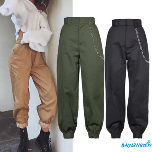 womens cargo pants high waisted