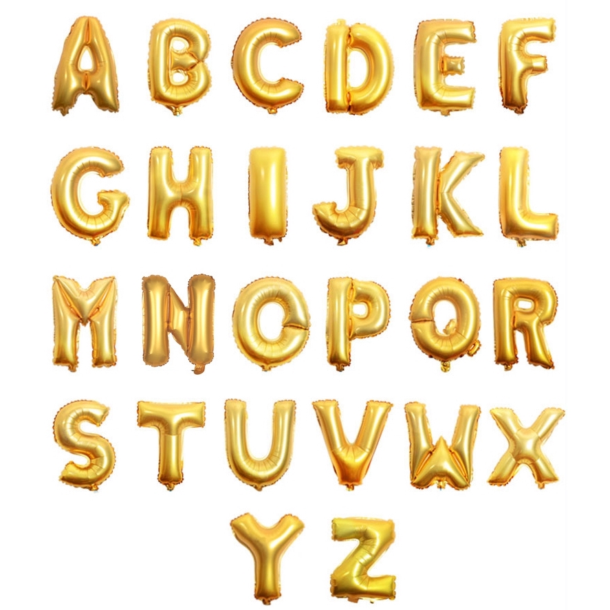 gold foil letter balloons