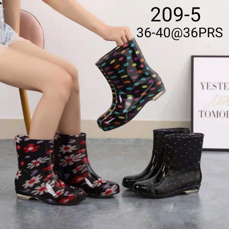 BOTA WOMENS RAINBOOTS FLOWERS DESIGNED RAIN SHOES | Shopee Philippines