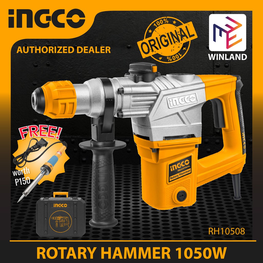 INGCO Rotary Hammer / Chipping Gun 1050W w/ FREE 3 SDS Bits 2 Chisels