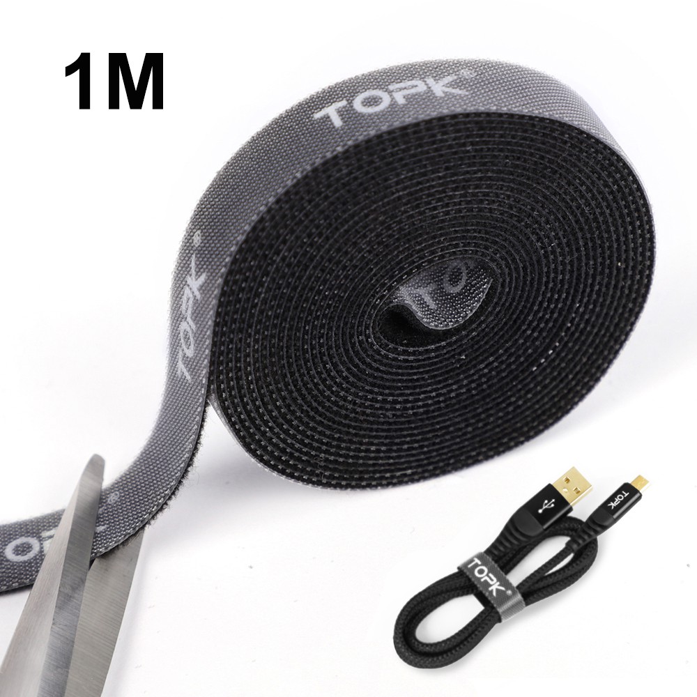 Black Reusable Hook and Loop Tape 1 x 1 Meter Great As Cable Tie Home Office Organization Home Organization Teacher Suppliers and Classroom Supplies 52724 