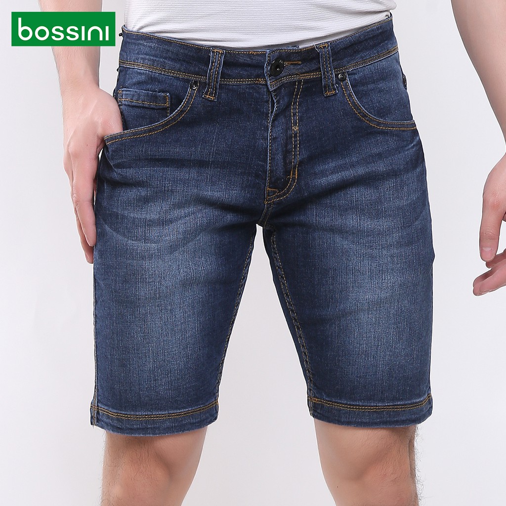 tapered denim shorts