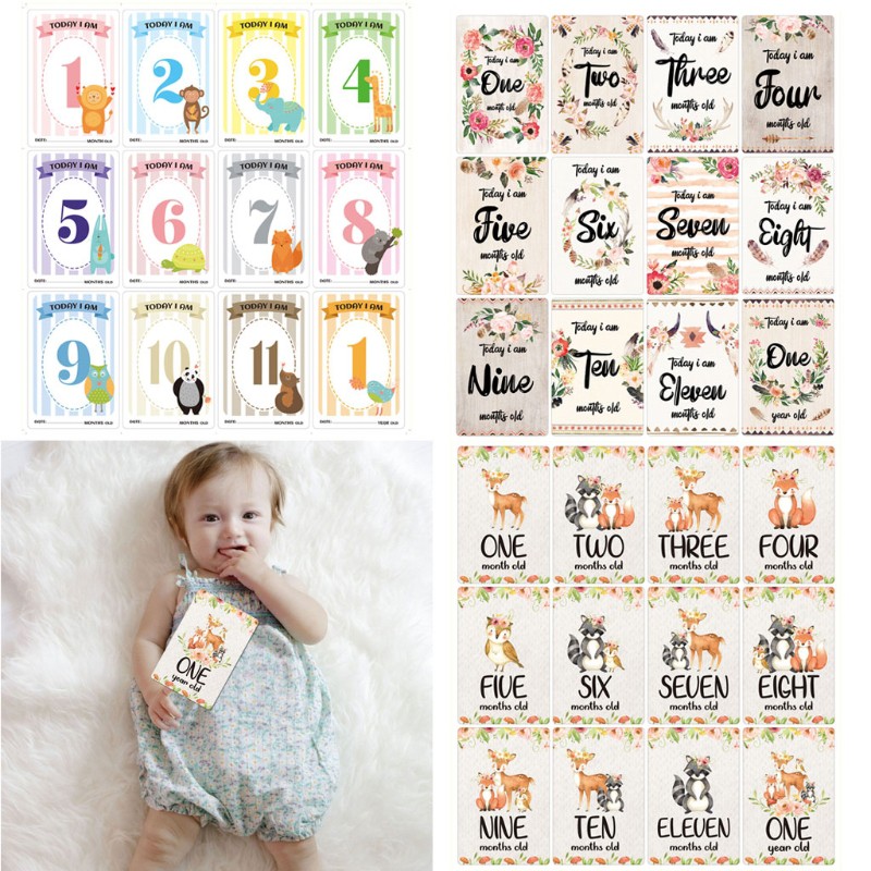 Baby 12 Sheet Milestone Photo Cards Landmark Moment Photo Cards Key Age Markers 