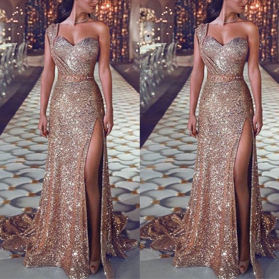 gold evening gown