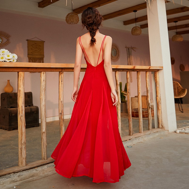 sexy backless maxi dress