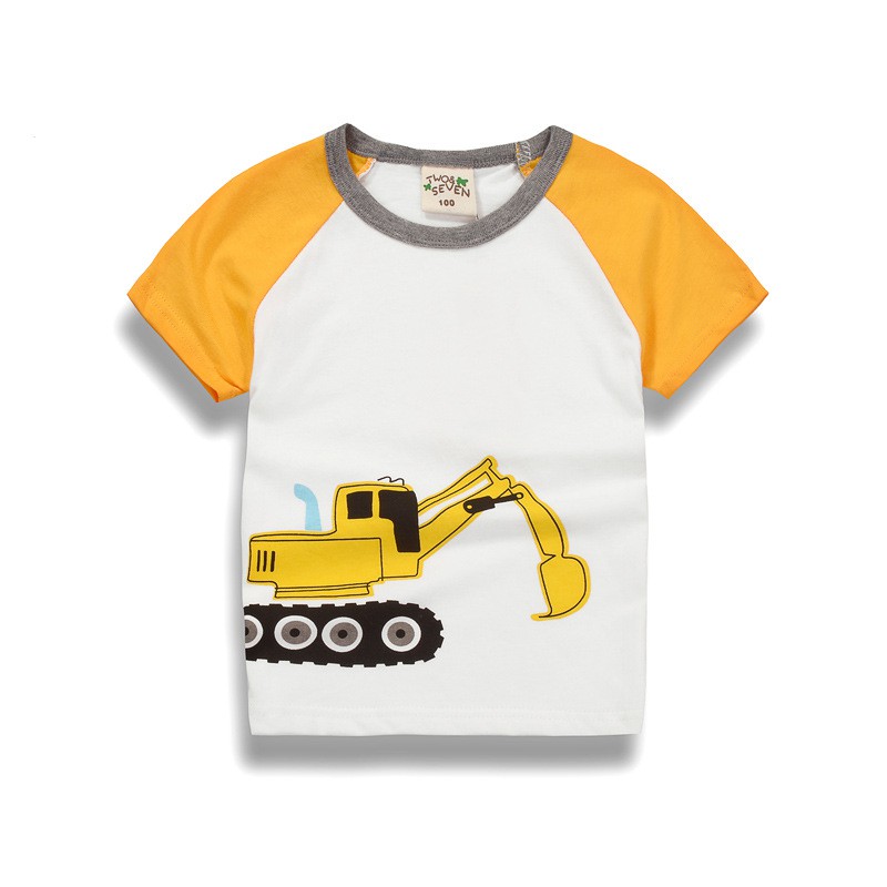 Boys T-shirt Kids Excavator Baby Children Tops Short Sleeve