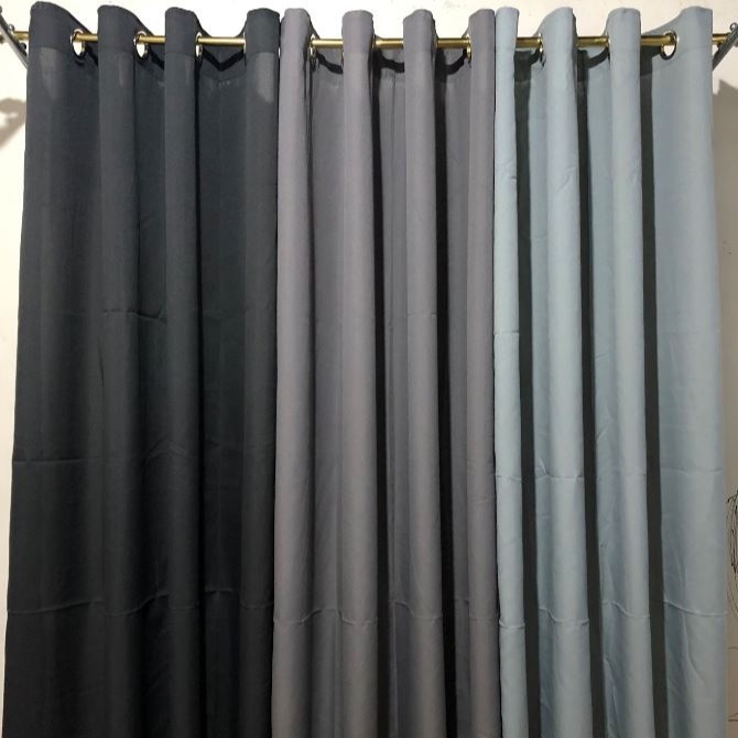 1PC Plain Curtain 215x150 cm with 8 Ring Curtain DIY combination New