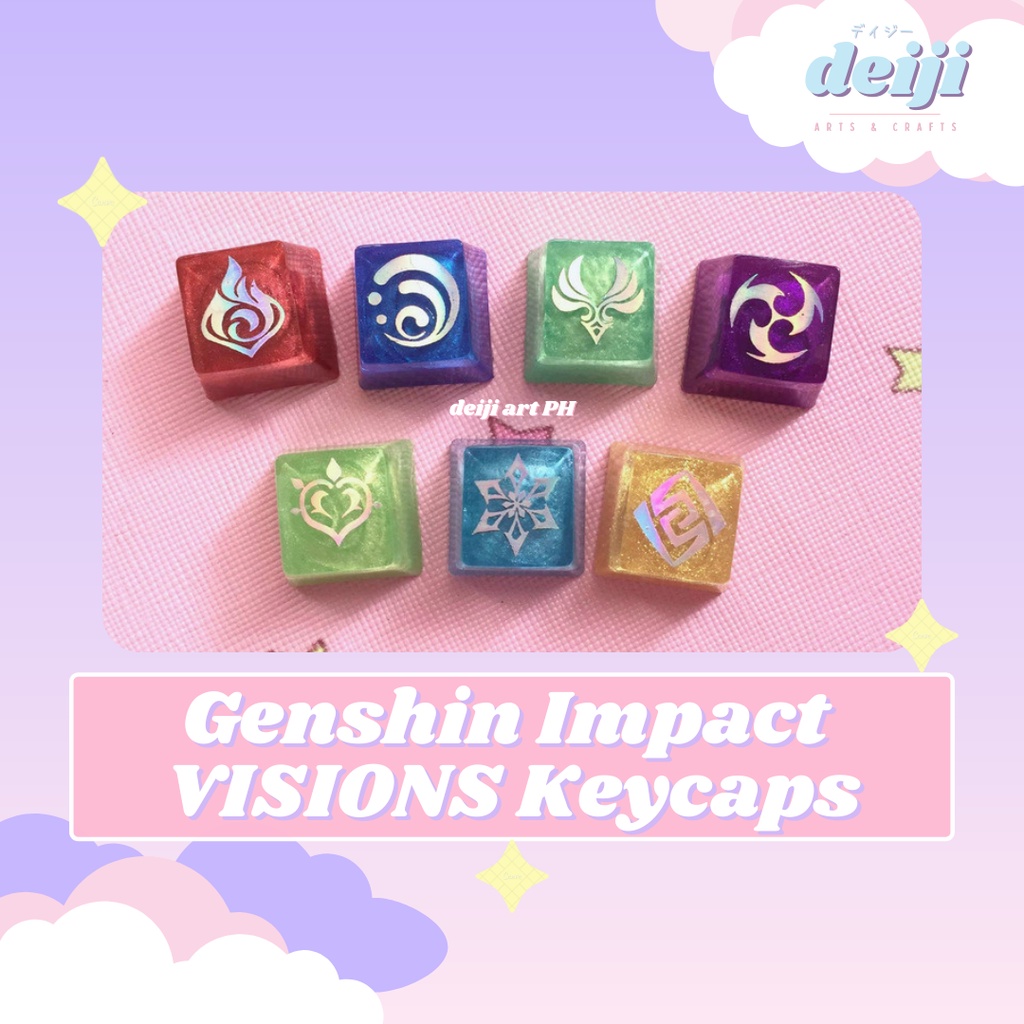 DEIJI UPDATED Genshin Impact Visions Artisan Keycaps for Mechanical ...