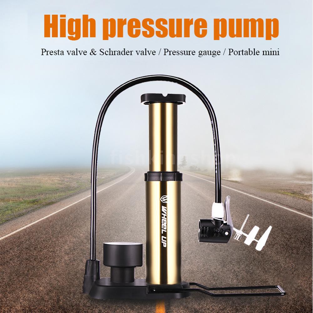 WHEEL UP High Pressure Bicycle Pump 160 Psi MTB Bike Air Inflator Portable Pump With Pressure