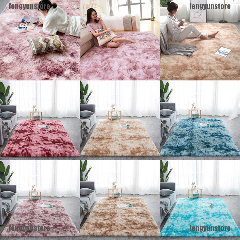 (fengyunstore)Shaggy Tie-dye Carpet Printed Plush Floor Fluffy Mats ...