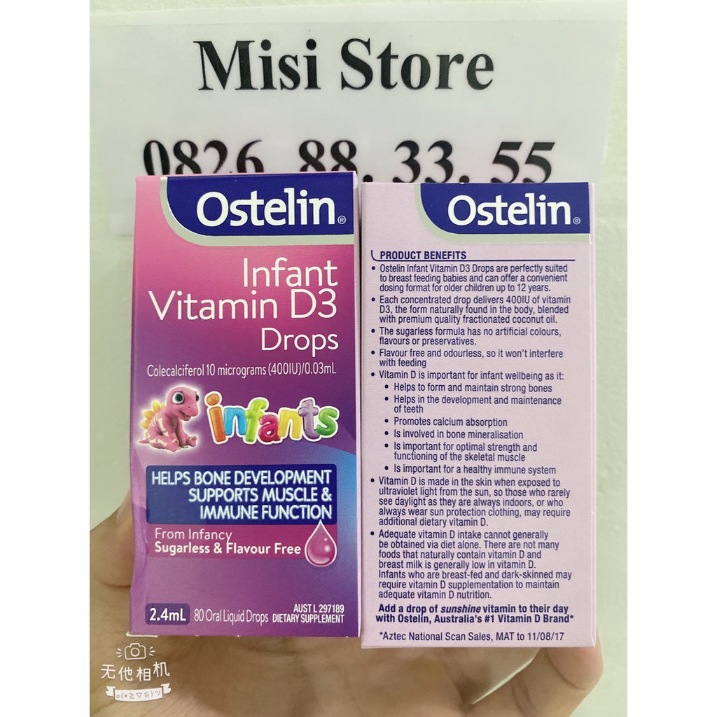 Ostelin Infant Drops, Vitamin D3 Drop For Babies From Birth, 2.4Ml