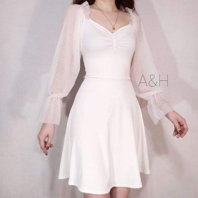 white long dress shopee