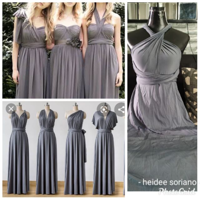 charcoal grey infinity dress