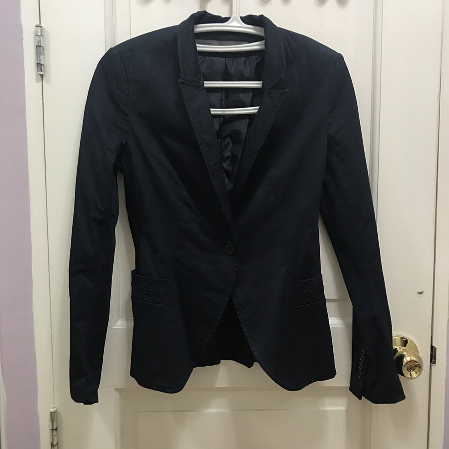 zara basic black blazer