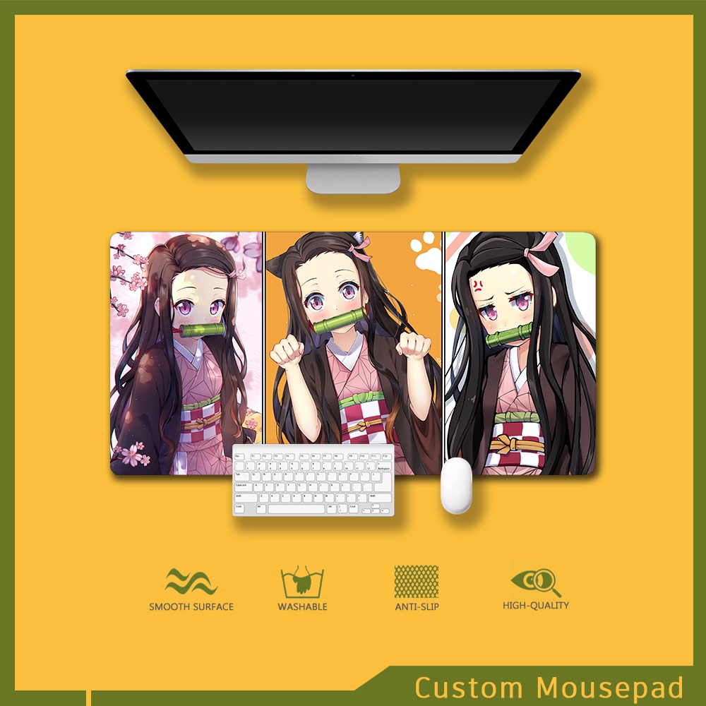 Nezuko Mouse Pad Extended Cute 600x300 Mousepad Large Gaming Mouse Pad Anime Keyboard Pad Mouse