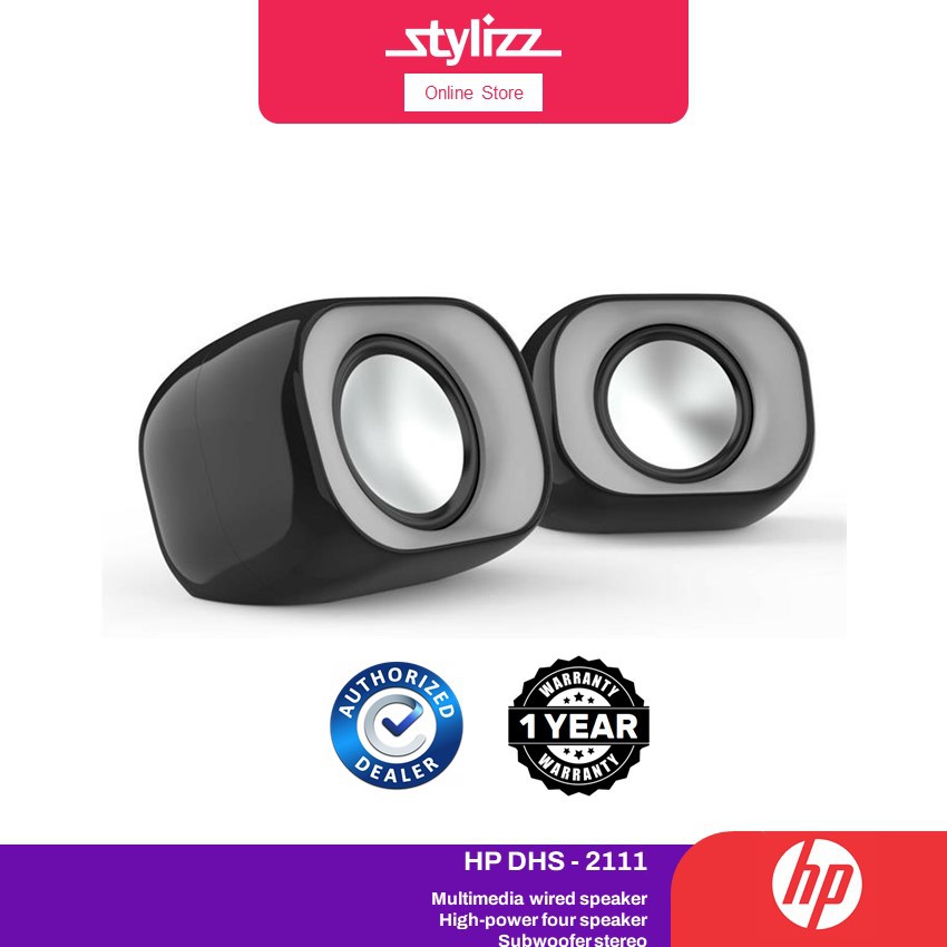 HP DHS2111 Speaker Desktop Wired Mini Multimedia USB Speaker, Stereo