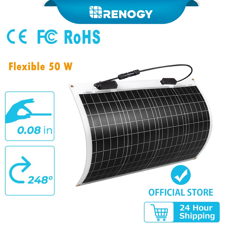 Renogy Flexible Watt Volt Solar Panel Monocrystalline Semi Flexible Bendable Mono Off Grid