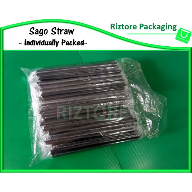 Transparent/Black Sago/Boba Straw (Individually Wrapped) | Shopee ...