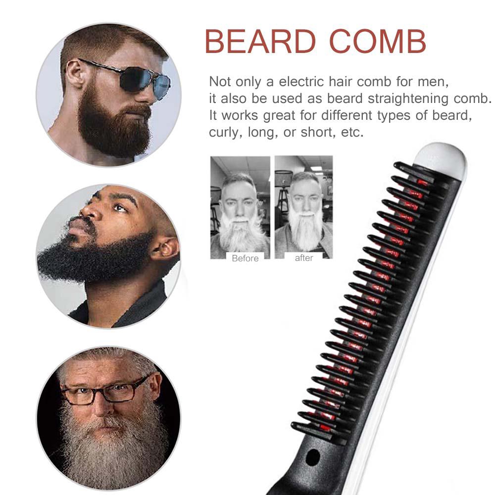 Beard And Hair Straightening Brush Electric Comb For Men Shopee