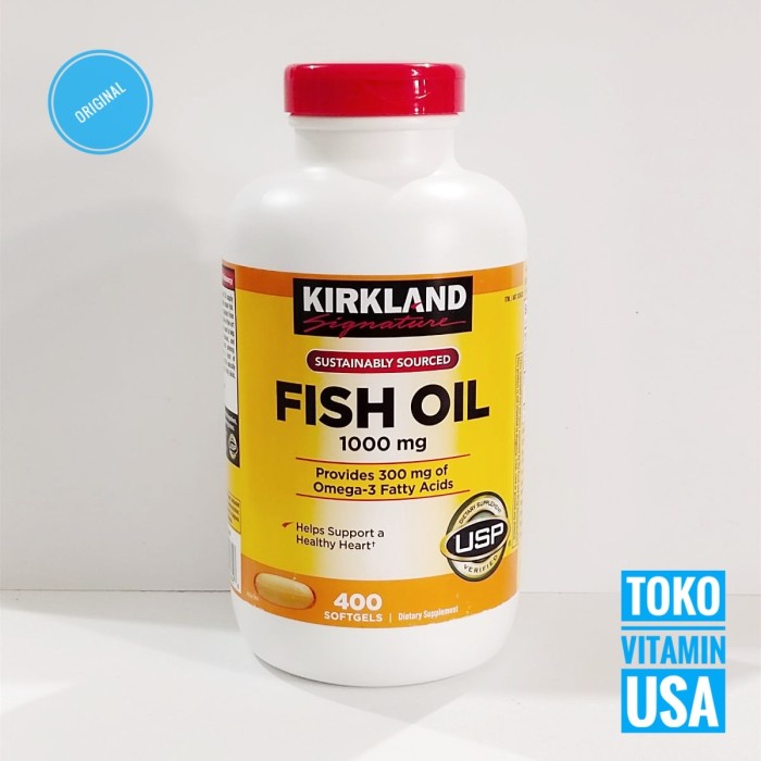 Kirkland Fish Oil 1000 Mg 1000 Mg Omega 3 Fatty Acids JS3H Shopee