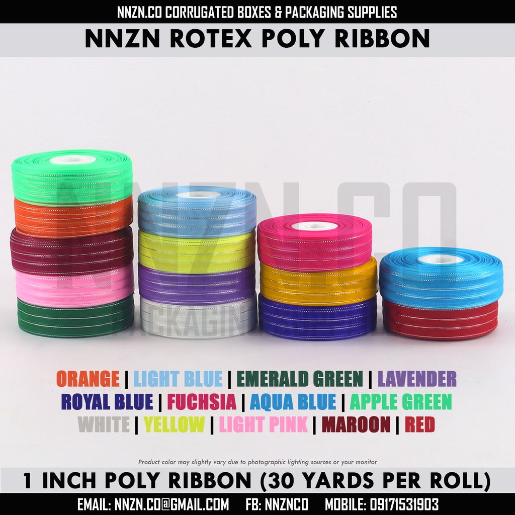 NNZN 1 Inch Rotex Poly Ribbon for Gift Wrapping and DIY 30 Yards Per