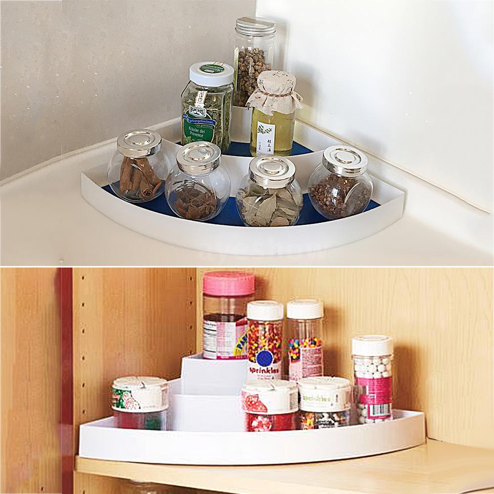 Ayeshow 3 Tiered Corner Spice Rack Organizer Non Skid Corner