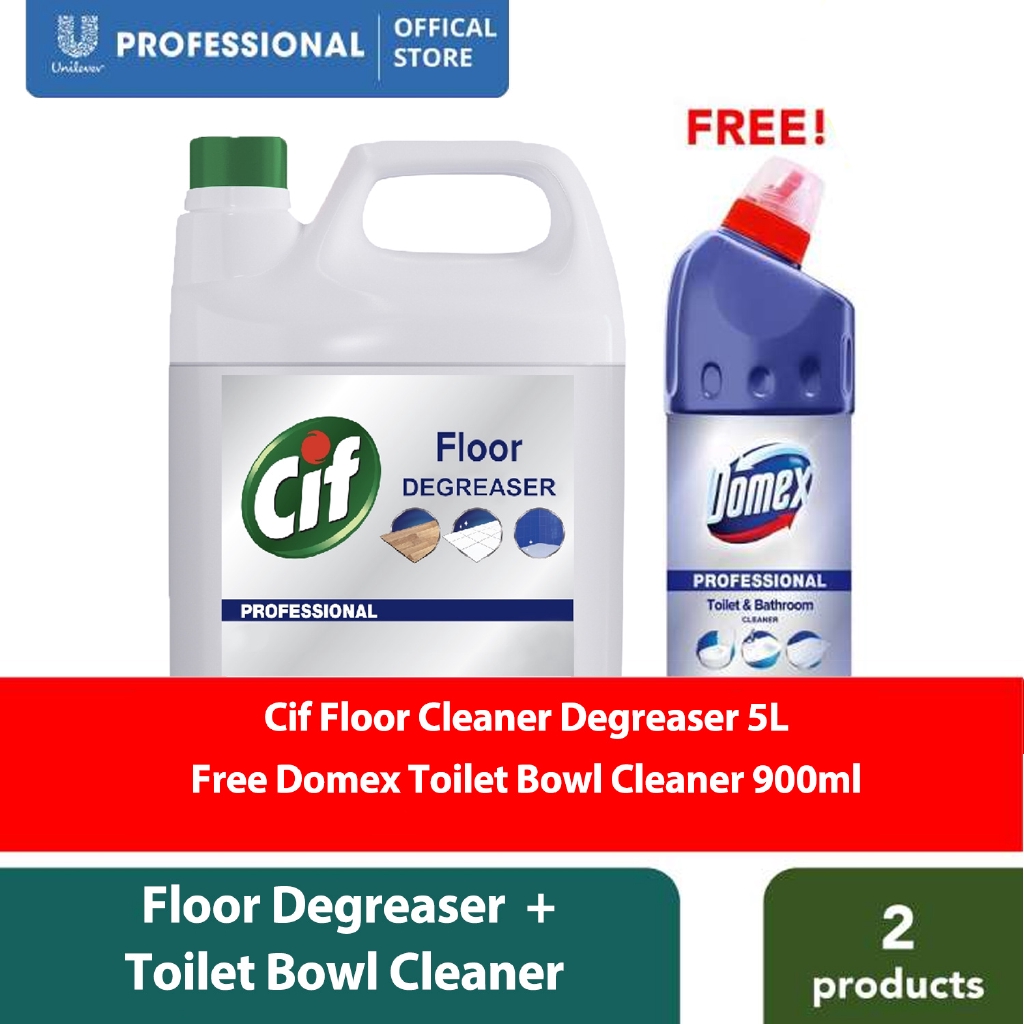 Cif Pro Floor Cleaner Degreaser 5L with Free Domex 900ml Shopee