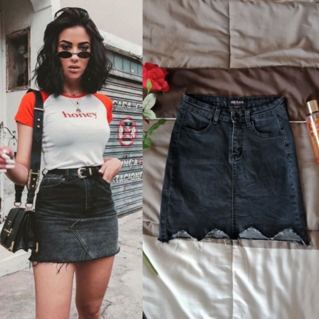 sexy denim skirt