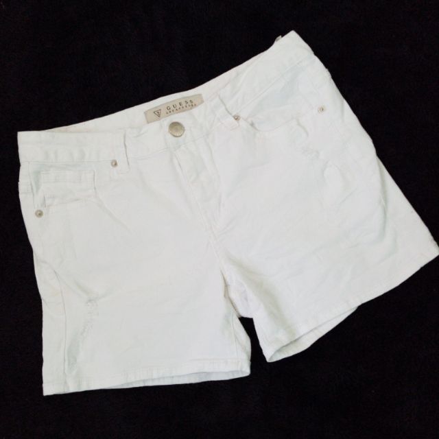 guess white shorts