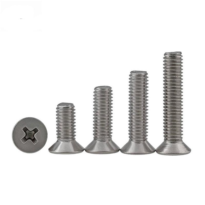 M5 Gb819 Din965 304 Stainless Steel Cross Flat Head Countersunk Machine Screw Shopee Philippines