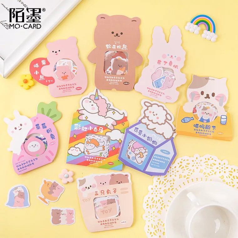 40 pcs/pack Cute and Adorable baby animals Sticker collection set ...