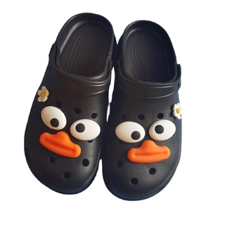 8pcs Funny Cartoon Big Eye Mouth PVC Croc JIBZ Fit Clog Sandals Garden Shoe Charms Decoration Kids Gift