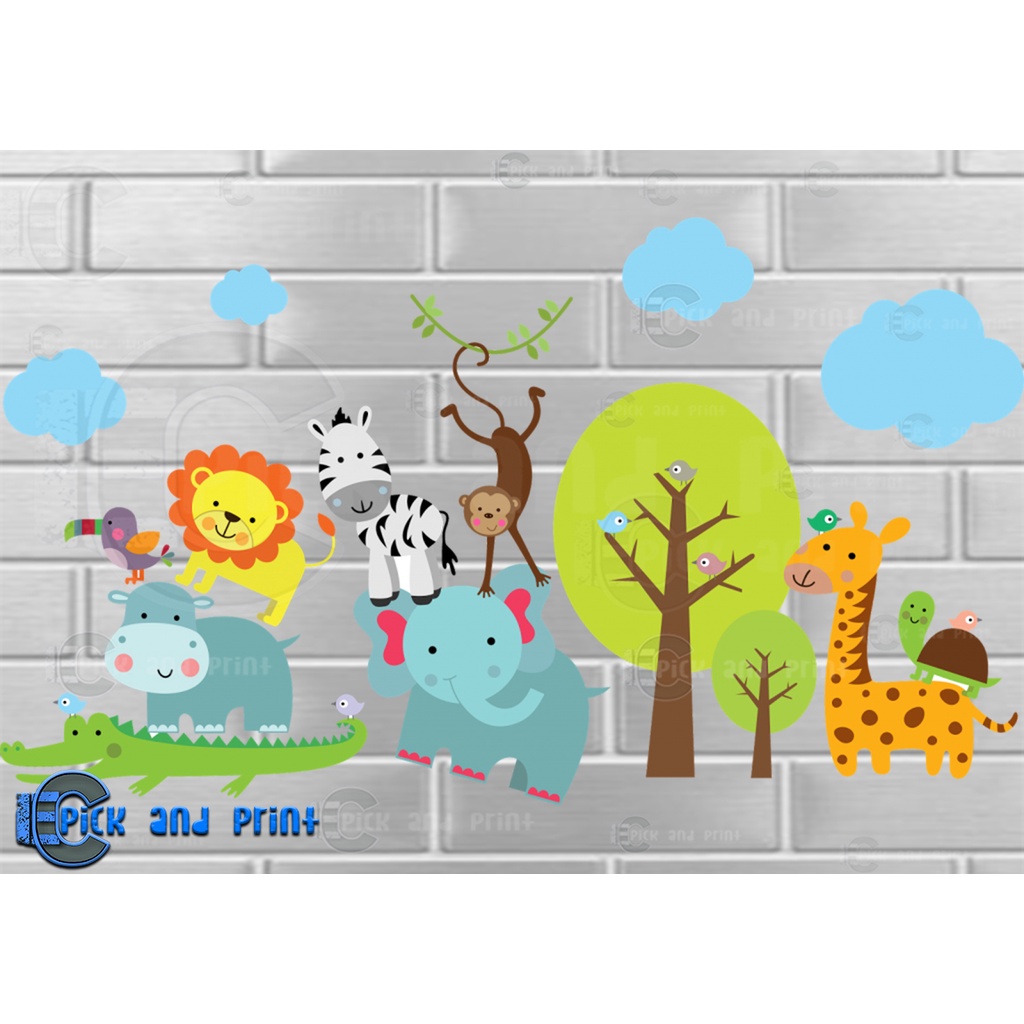 Jungle Safari Character Cut Outs for DIY Backdrop/Party Decorations