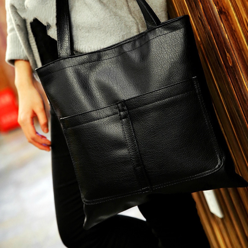 simple black handbag