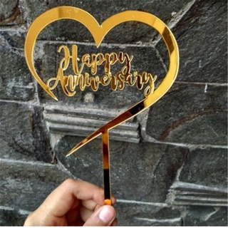 Happy Anniversary Cake Topper New Year Birthday Wedding Valentine's Day Anniversary Cake Topper Party Decoration #6